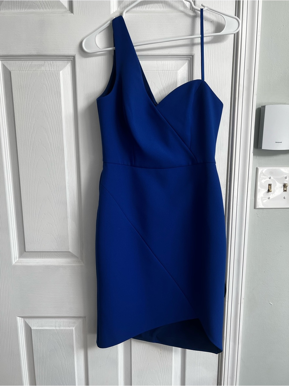 BCBGMaxAzria One-Shoulder Royal Blue Asymmetric Dress